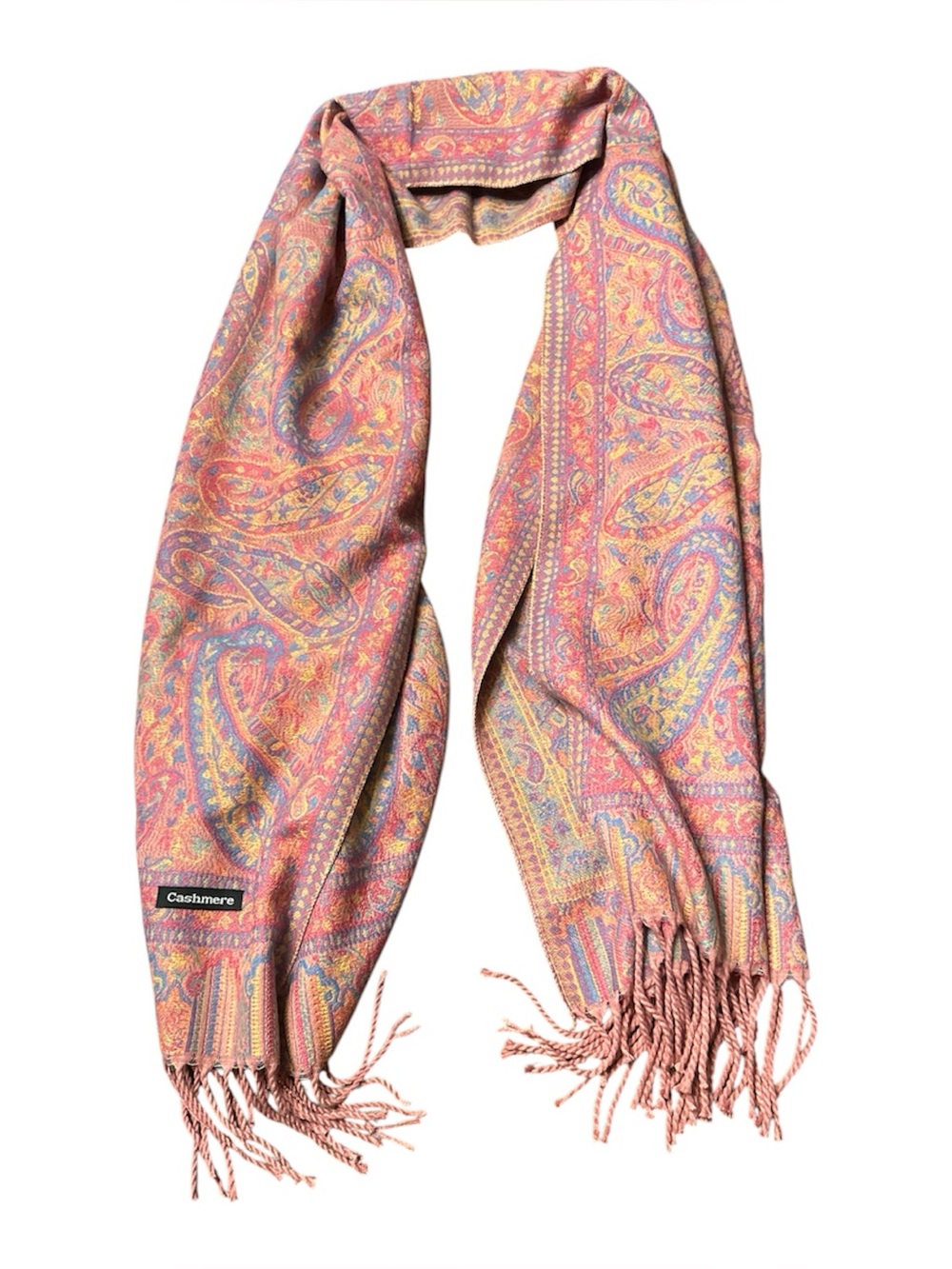 Cashmere Paisley Scarf Multicolor Turkish Istanbul Fringe Oversized
